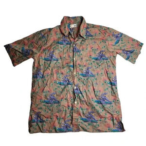 Reyn Spooner Cotton Hawaiian Bird Floral Shirt Size XL‎